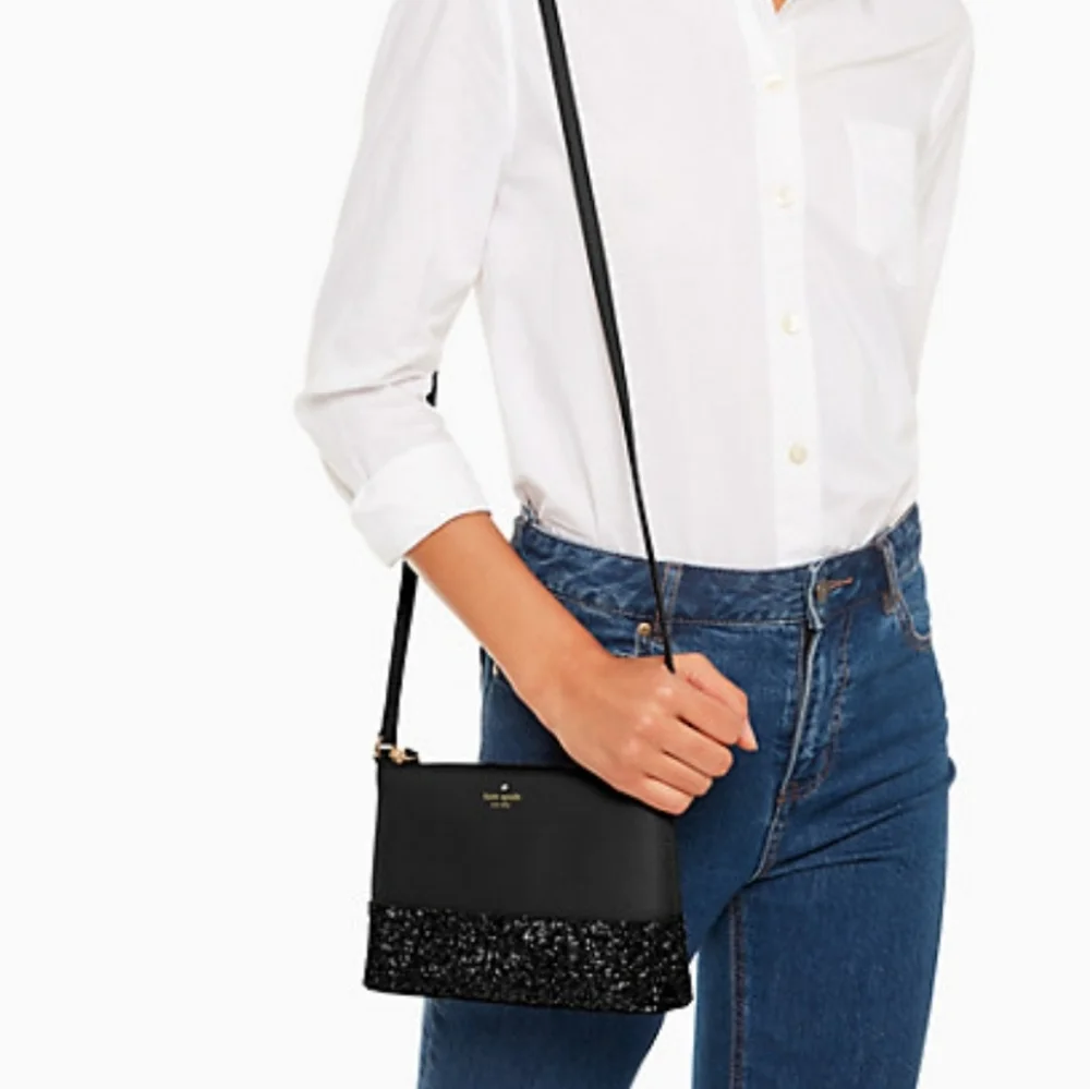 Kate Spade Ramey Black Glitter Bag